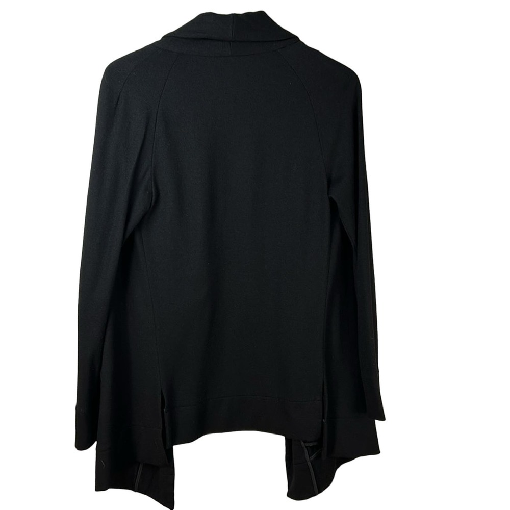 Theory Black Wool Waterfall Open Front Drape Card… - image 8